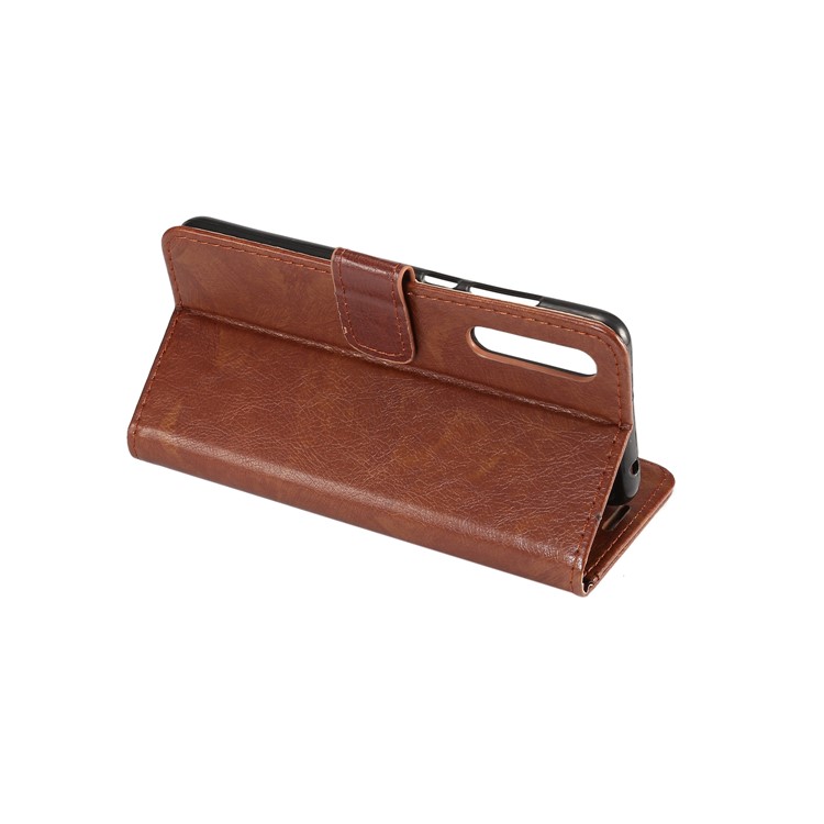 Crazy Horse PU Leather Stand Wallet Cell Phone Casing for Huawei P20 Pro - Coffee-5