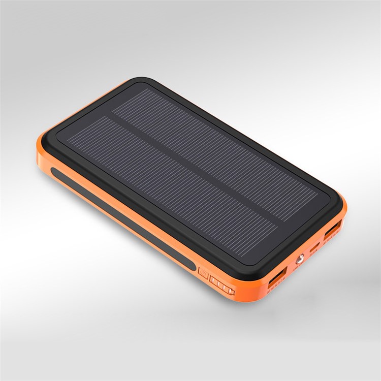 ALLPOWERS 10000mAh Solar Charger Dual USB Power Bank with Flashlight - Orange-1