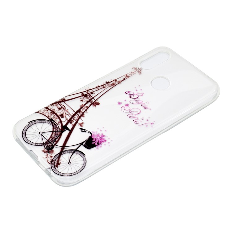 Couverture de Protection TPU Molle à Motifs Pour Huawei P20 Lite / Nova 3e (chine) - Tour Eiffel et Vélo-3