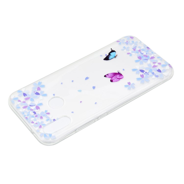 Patterned Soft TPU Protective Case for Huawei P20 Lite / Nova 3e (China) - Butterflies and Floret-4