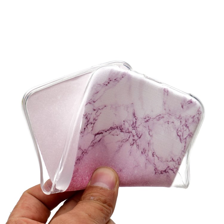 Patterned Soft TPU Mobile Back Cover for Huawei P20 Lite / Nova 3e (China) - Pink Marble Pattern-5