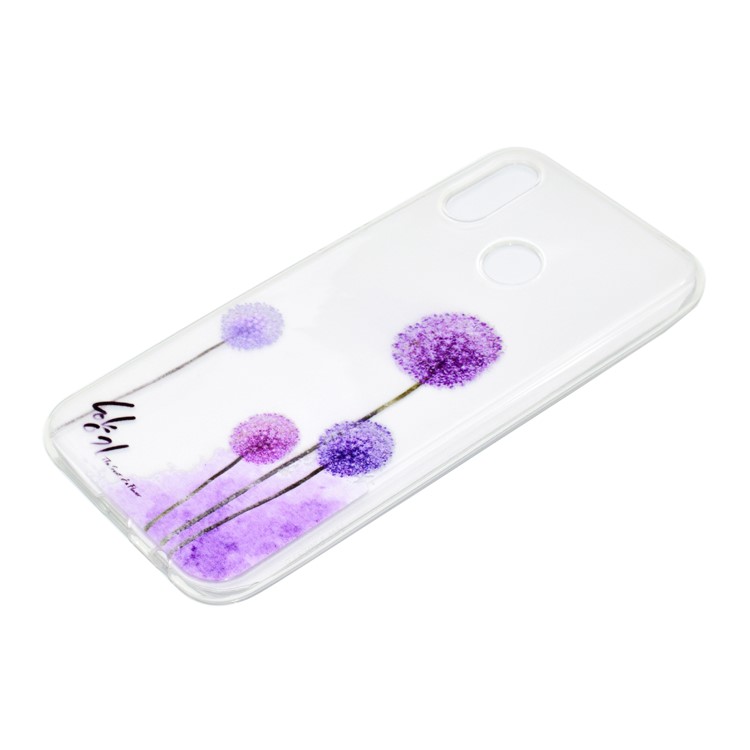 Patterned Soft TPU Back Accessory Cover for Huawei P20 Lite / Nova 3e (China) - Purple Dandelion-3