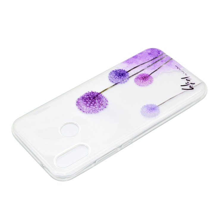 Patterned Soft TPU Back Accessory Cover for Huawei P20 Lite / Nova 3e (China) - Purple Dandelion-4