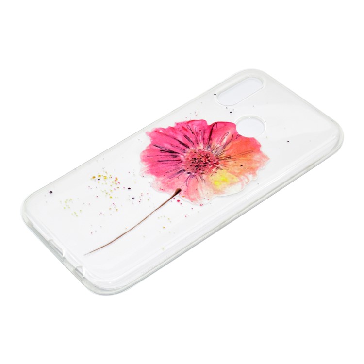 Pattern Printing Flexible TPU Mobile Case Cover for Huawei P20 Lite / Nova 3e (China) - Red Flower-3