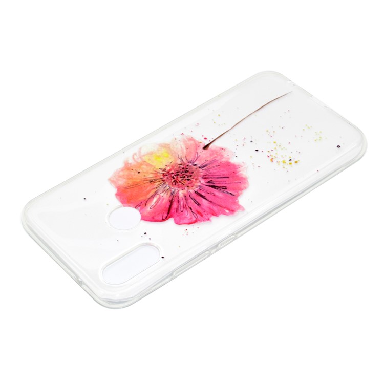 Pattern Printing Flexible TPU Mobile Case Cover for Huawei P20 Lite / Nova 3e (China) - Red Flower-4