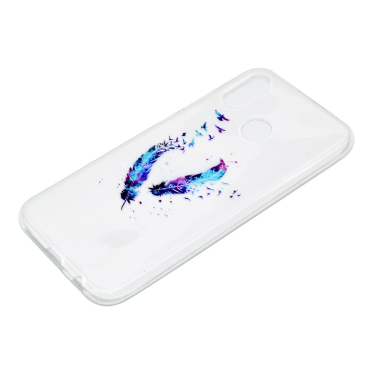 For Huawei P20 Lite / Nova 3e (China) Patterned Soft TPU Casing - Feathers-3