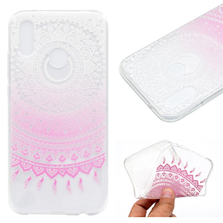 Patterned Soft TPU Mobile Lightweight Cover for Huawei P20 Lite / Nova 3e (China) - Pink Mandala-1