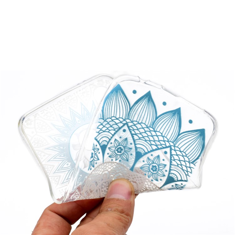 For Huawei P20 Lite / Nova 3e (China) Patterned Soft TPU Protective Back Case Shell - Blue Mandala-5