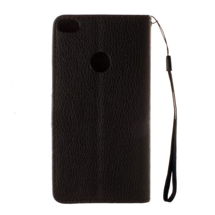 Litchi Grain PU Leather Stand Wallet Phone Case for Huawei P8 Lite (2017)/Honor 8 Lite - Black-3