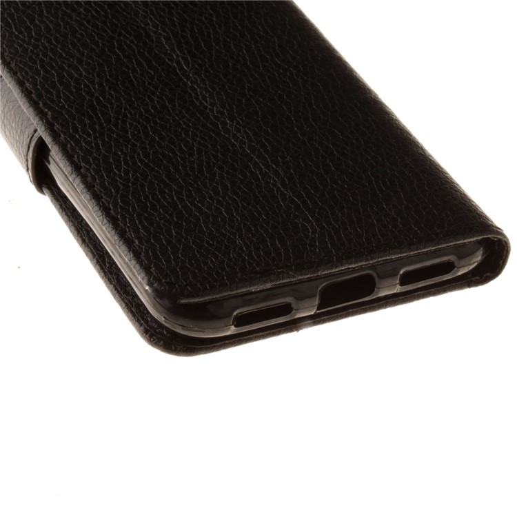 Litchi Grain PU Leather Stand Wallet Phone Case for Huawei P8 Lite (2017)/Honor 8 Lite - Black-4