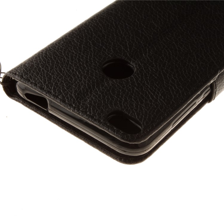 Litchi Grain PU Leather Stand Wallet Phone Case for Huawei P8 Lite (2017)/Honor 8 Lite - Black-5