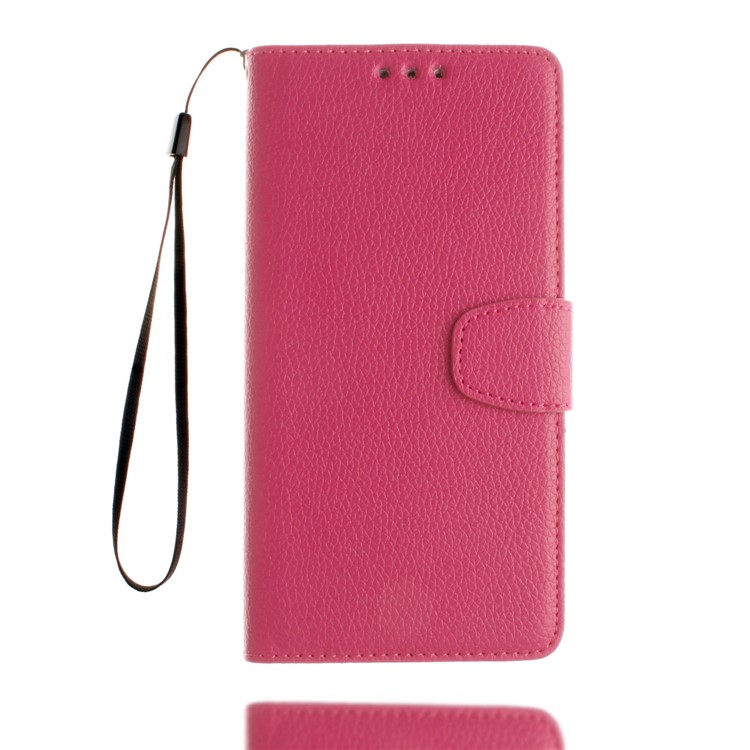 Litchi Grain PU Leather Stand Wallet Phone Shell for Huawei P8 Lite (2017)/Honor 8 Lite - Rose-2