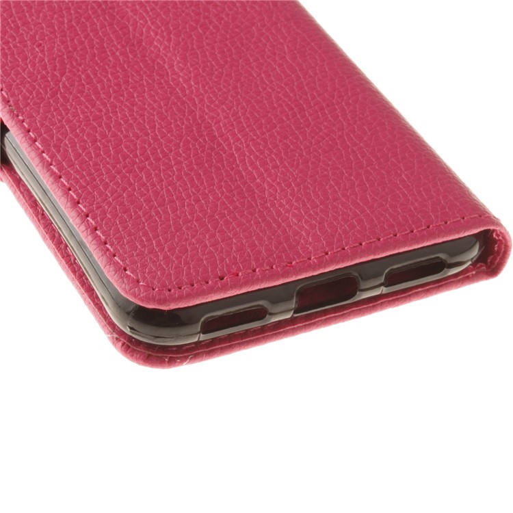 Litchi Grain PU Leather Stand Wallet Phone Shell for Huawei P8 Lite (2017)/Honor 8 Lite - Rose-4