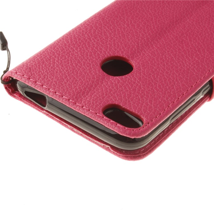 Litchi Grain PU Leather Stand Wallet Phone Shell for Huawei P8 Lite (2017)/Honor 8 Lite - Rose-5