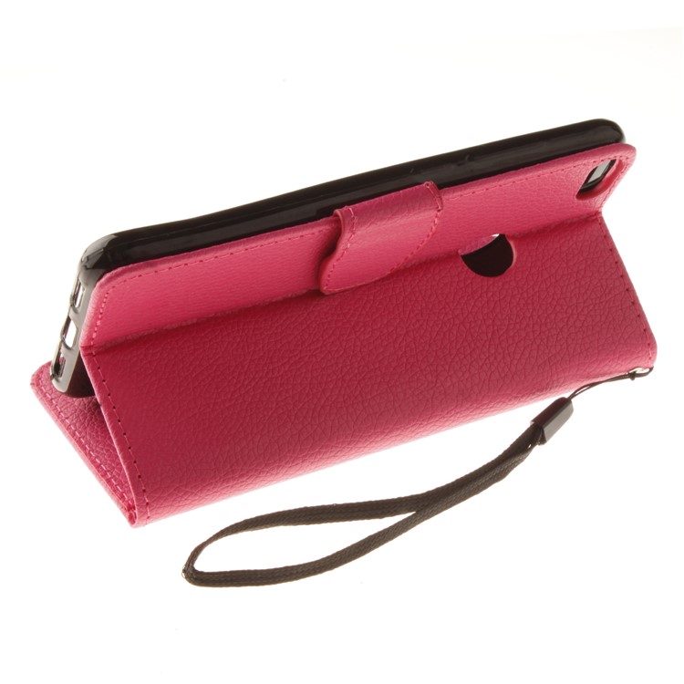 Litchi Grain PU Leather Stand Wallet Phone Shell for Huawei P8 Lite (2017)/Honor 8 Lite - Rose-6