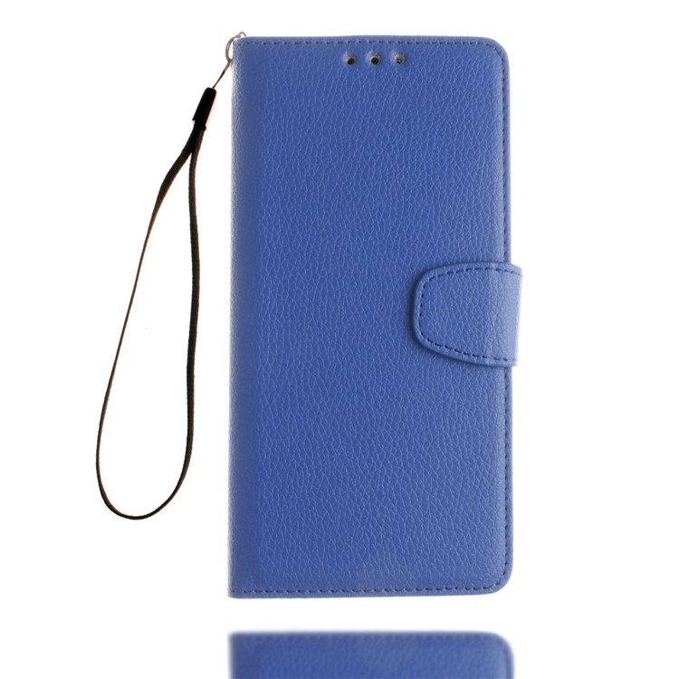 Litchi Grain PU Leather Stand Wallet Phone Casing for Huawei P8 Lite (2017)/Honor 8 Lite - Blue-2