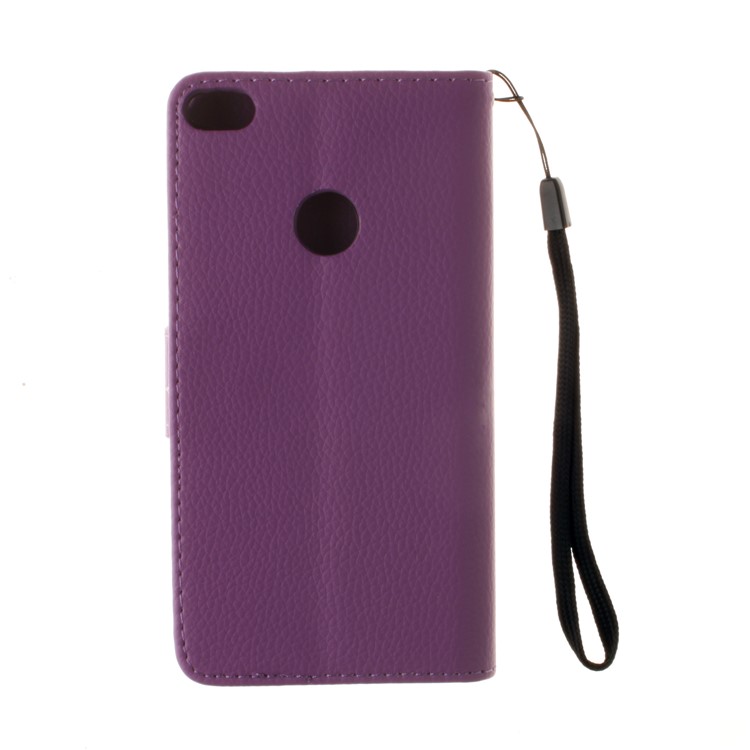 Litchi Grain PU Leather Stand Wallet Mobile Phone Case for Huawei P8 Lite (2017)/Honor 8 Lite - Purple-3