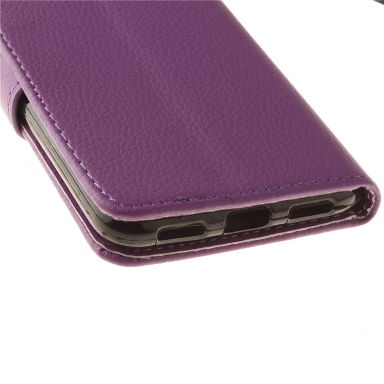 Litchi Grain PU Leather Stand Wallet Mobile Phone Case for Huawei P8 Lite (2017)/Honor 8 Lite - Purple-4