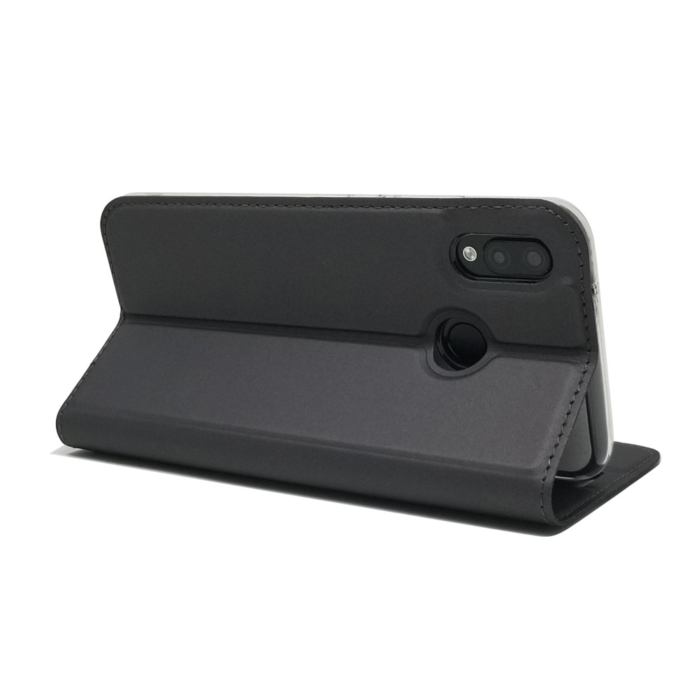 Caixa de Celular de Cartão de Couro Absorvida Automaticamente Para Huawei P20 Lite / Nova 3e - Preto