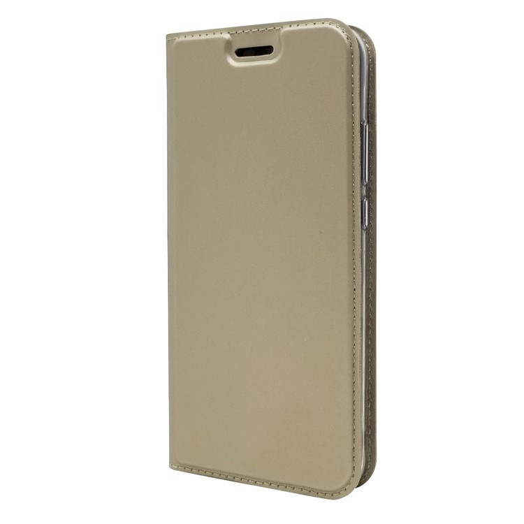 Étui de Téléphone Portable en Cuir en Cuir de Support Absorbé Automatiquement Pour Huawei P20 Lite / Nova 3e - or