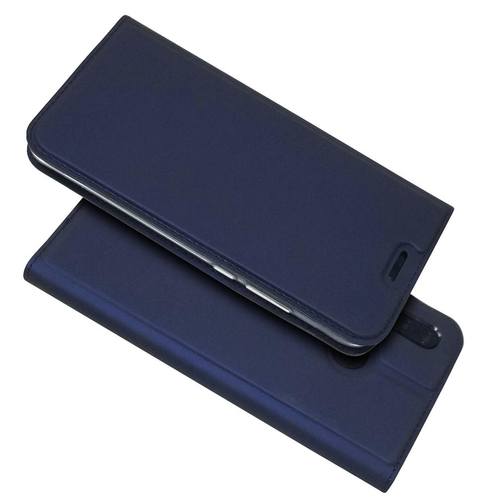 Auto-absorbed Stand Leather Card Holder Cellphone Case for Huawei P20 Lite / Nova 3e - Dark Blue-2