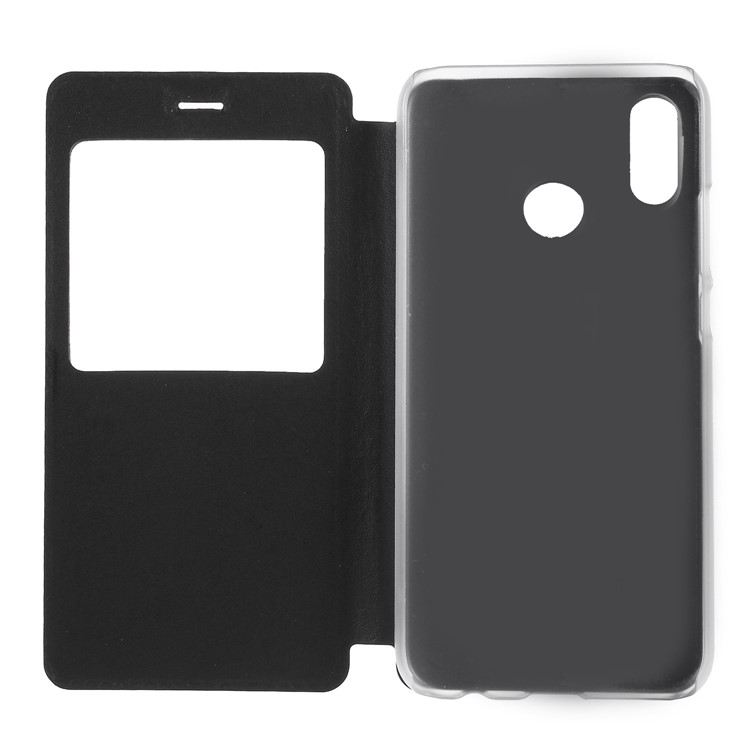 View Window Leather Stand Phone Case for Huawei P20 Lite / Nova 3e - Black-9