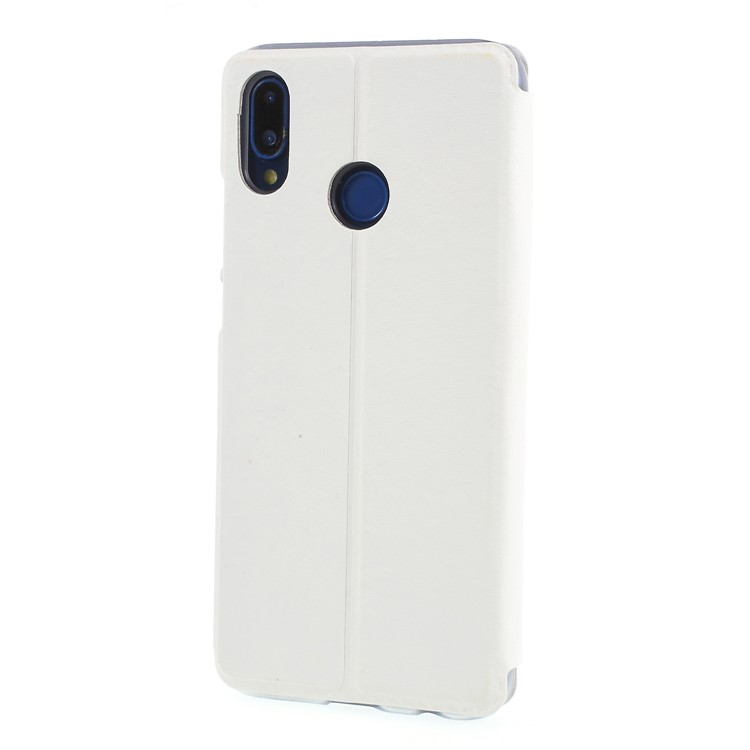 View Window Leather Phone Cover with Stand for Huawei P20 Lite / Nova 3e - White-2