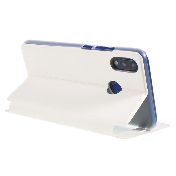 View Window Leather Phone Cover with Stand for Huawei P20 Lite / Nova 3e - White-5