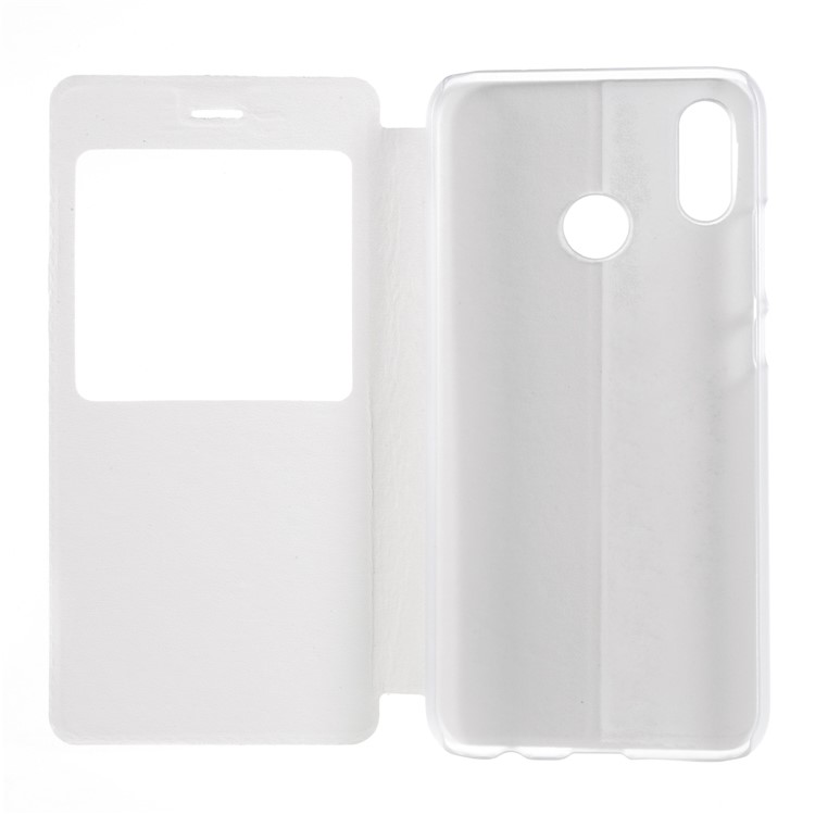 View Window Leather Phone Cover with Stand for Huawei P20 Lite / Nova 3e - White-7
