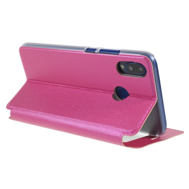 View Window Stand Leather Phone Shell for Huawei P20 Lite / Nova 3e - Rose-5