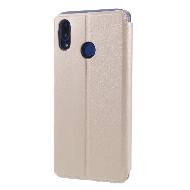 Folio Flip View Window Leather Cell Phone Cover for Huawei P20 Lite / Nova 3e - Gold-2