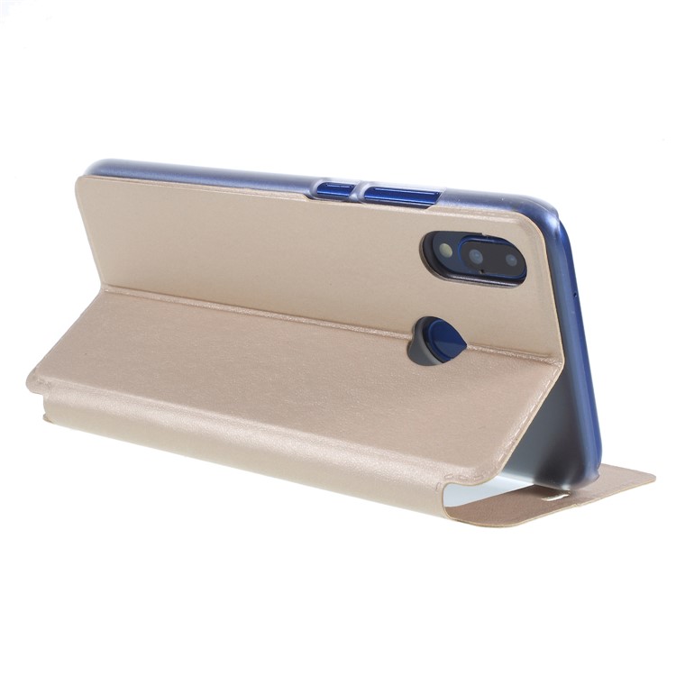 Folio Flip View Window Leather Cell Phone Cover for Huawei P20 Lite / Nova 3e - Gold-5