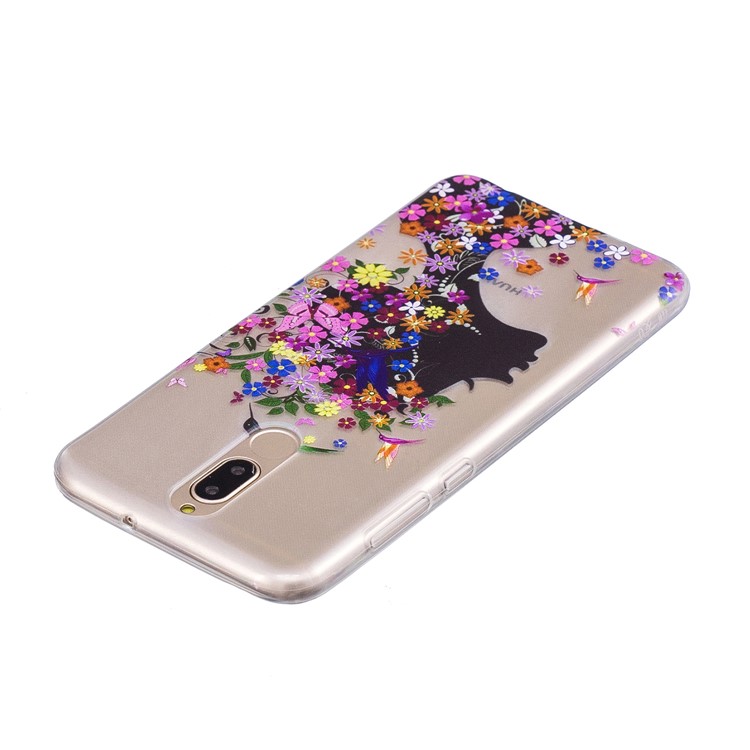 Pattern Printing IMD TPU Back Cover for Huawei Mate 10 Lite / nova 2i / Maimang 6 / Honor 9i (India) - Flowered Girl-4