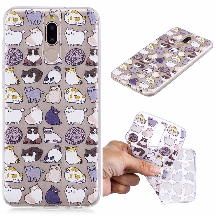 Pattern Printing IMD TPU Back Shell for Huawei Mate 10 Lite / nova 2i / Maimang 6 / Honor 9i (India) - Cartoon Animals-1