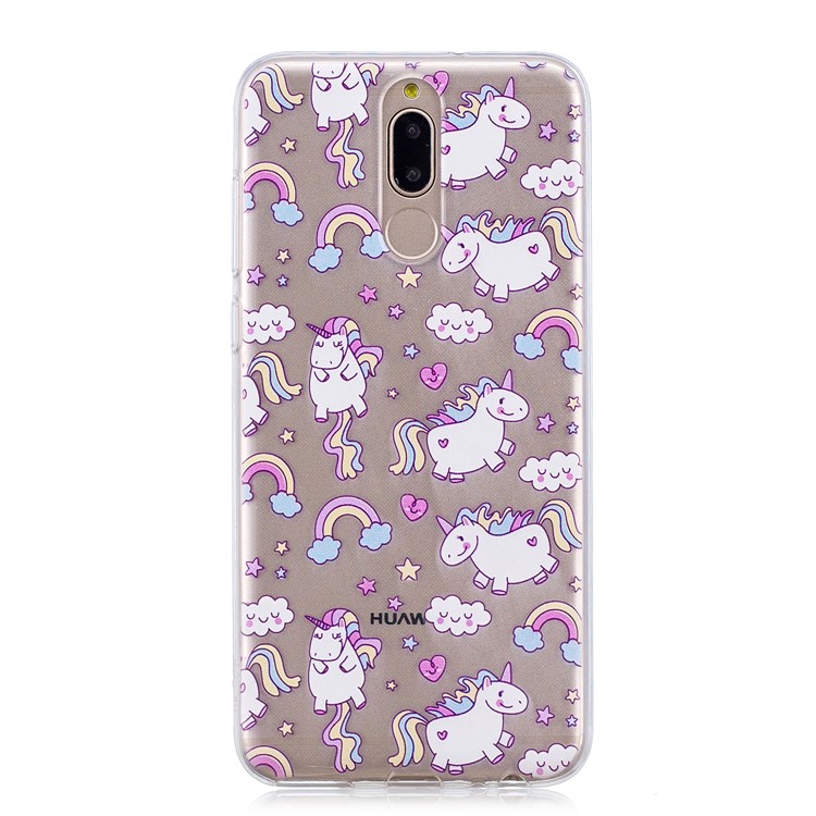 Pattern Printing IMD TPU Phone Case for Huawei Mate 10 Lite / nova 2i / Maimang 6 / Honor 9i (India) - Lovely Unicorns-2