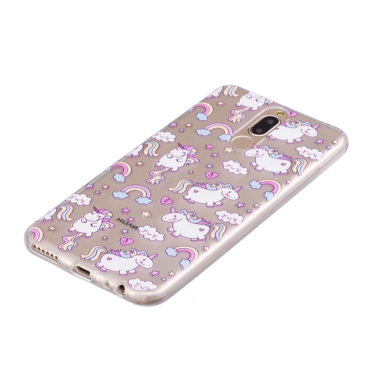 Pattern Printing IMD TPU Phone Case for Huawei Mate 10 Lite / nova 2i / Maimang 6 / Honor 9i (India) - Lovely Unicorns-3