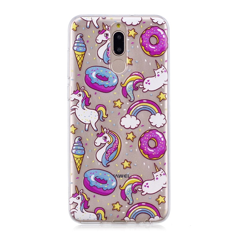 Pattern Printing IMD TPU Mobile Cover for Huawei Mate 10 Lite / nova 2i / Maimang 6 / Honor 9i (India) - Doughnuts and Unicorns-2