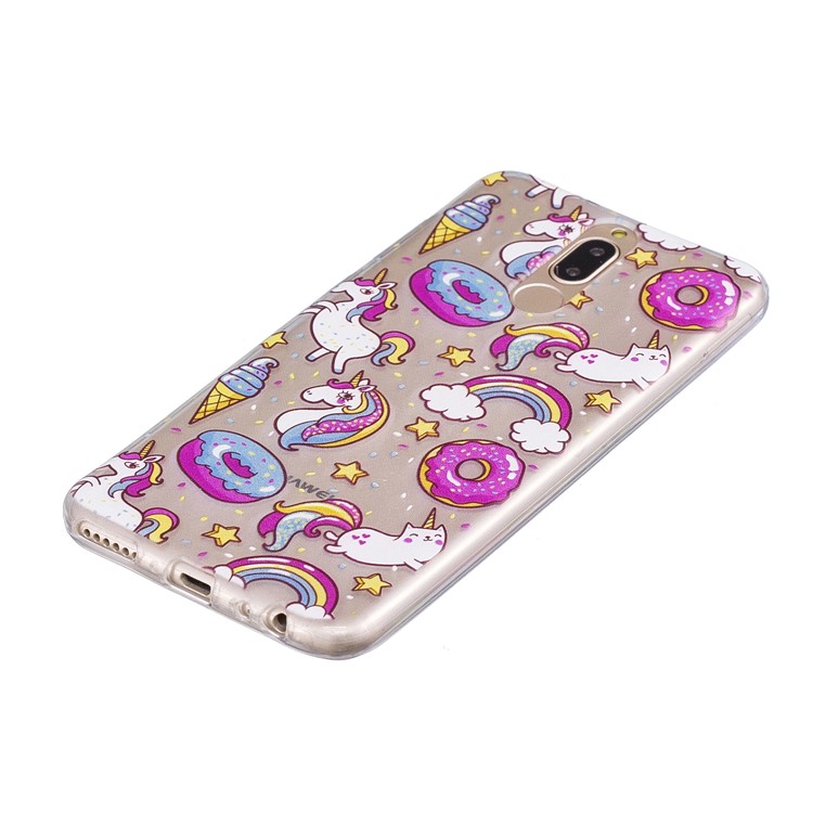 Pattern Printing IMD TPU Mobile Cover for Huawei Mate 10 Lite / nova 2i / Maimang 6 / Honor 9i (India) - Doughnuts and Unicorns-3
