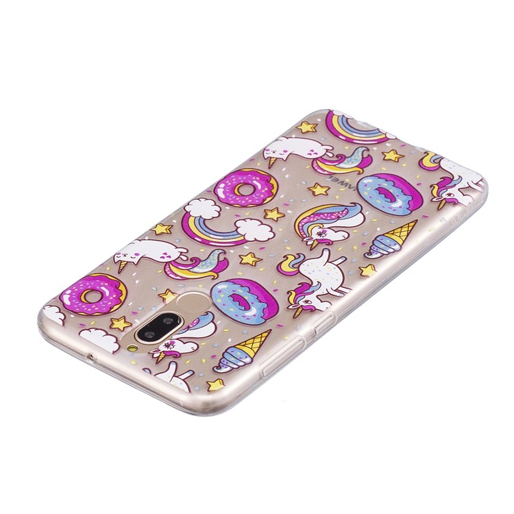 Pattern Printing IMD TPU Mobile Cover for Huawei Mate 10 Lite / nova 2i / Maimang 6 / Honor 9i (India) - Doughnuts and Unicorns-4