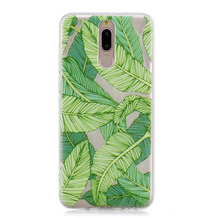 Pattern Printing IMD TPU Mobile Casing for Huawei Mate 10 Lite / nova 2i / Maimang 6 / Honor 9i (India) - Green Leaves-2