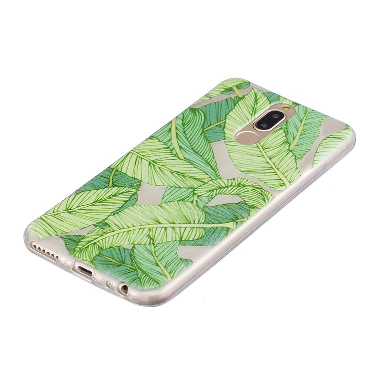 Pattern Printing IMD TPU Mobile Casing for Huawei Mate 10 Lite / nova 2i / Maimang 6 / Honor 9i (India) - Green Leaves-3