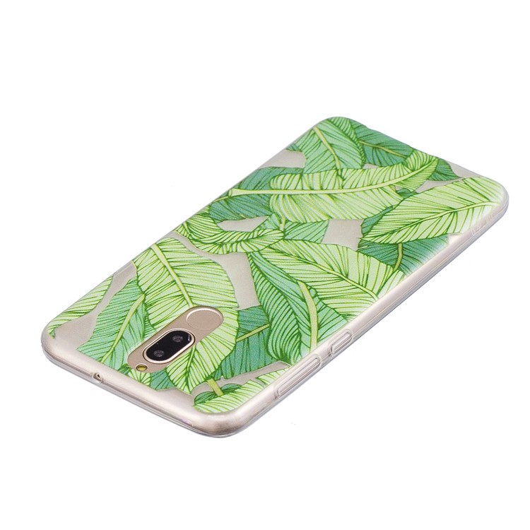 Pattern Printing IMD TPU Mobile Casing for Huawei Mate 10 Lite / nova 2i / Maimang 6 / Honor 9i (India) - Green Leaves-4