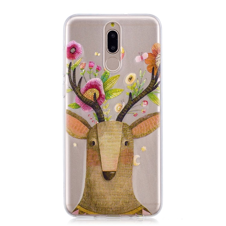 Pattern Printing IMD TPU Case Shell for Huawei Mate 10 Lite / nova 2i / Maimang 6 / Honor 9i (India) - Flowered Elk-2