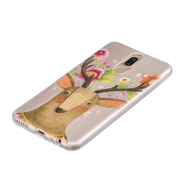 Pattern Printing IMD TPU Case Shell for Huawei Mate 10 Lite / nova 2i / Maimang 6 / Honor 9i (India) - Flowered Elk-3
