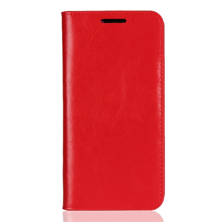 Crazy Horse Genuine Leather Wallet Cover for Huawei P20 Lite / Nova 3e - Red-2