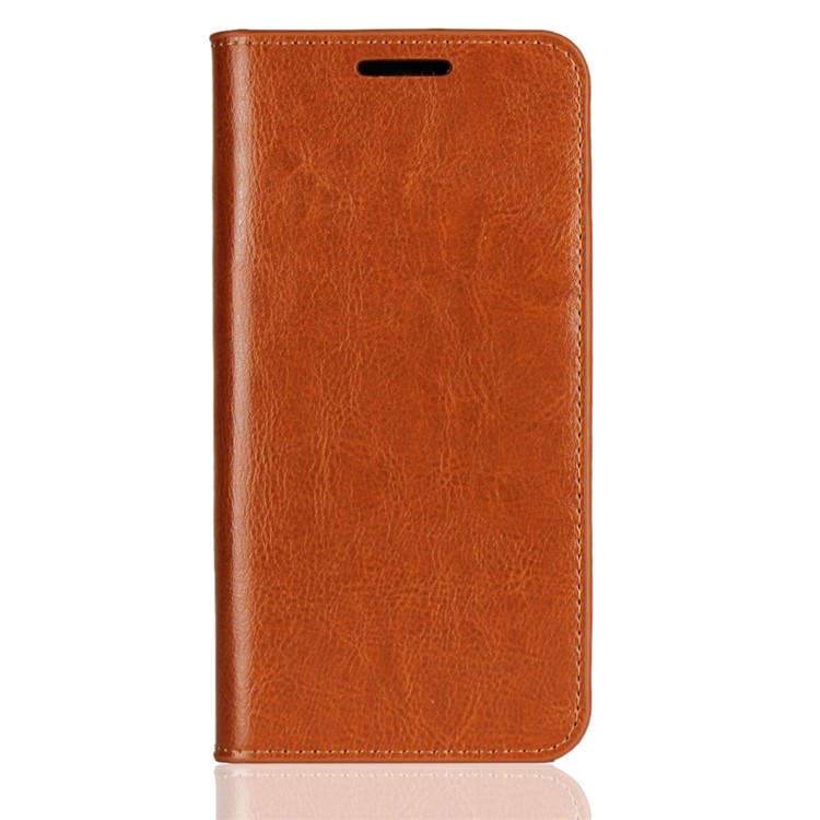 Crazy Horse Genuine Leather Wallet Shell Case for Huawei P20 Lite / Nova 3e - Brown-2