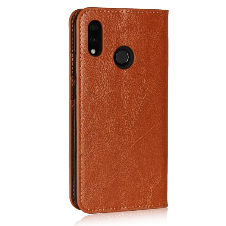 Crazy Horse Genuine Leather Wallet Shell Case for Huawei P20 Lite / Nova 3e - Brown-3