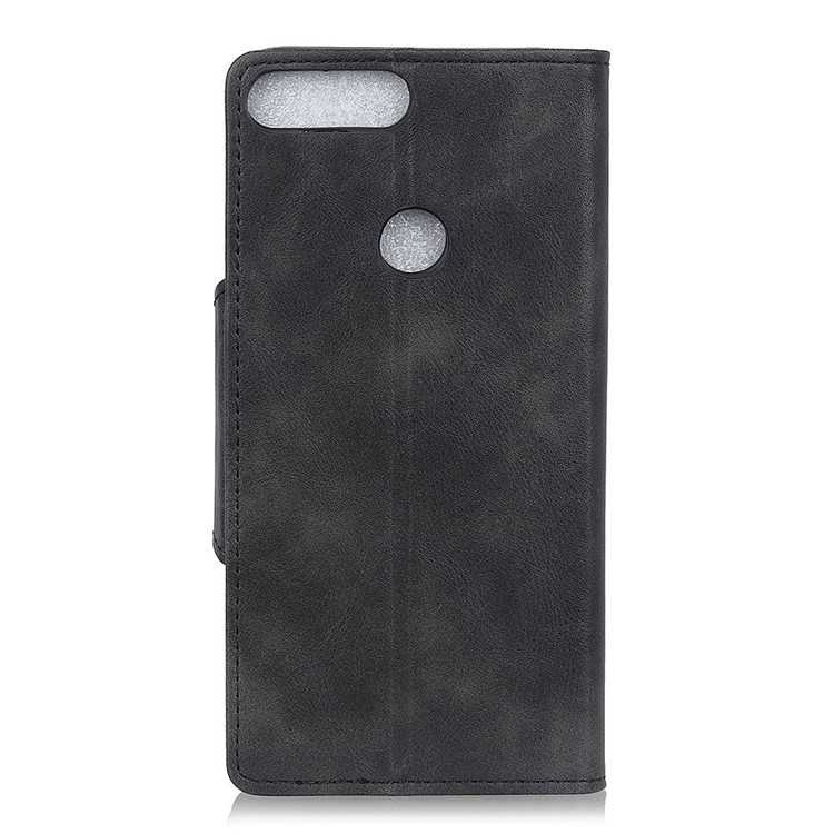 PU Leather Wallet Stand Mobile Case for Huawei Y9 (2018)/Enjoy 8 Plus - Black-6