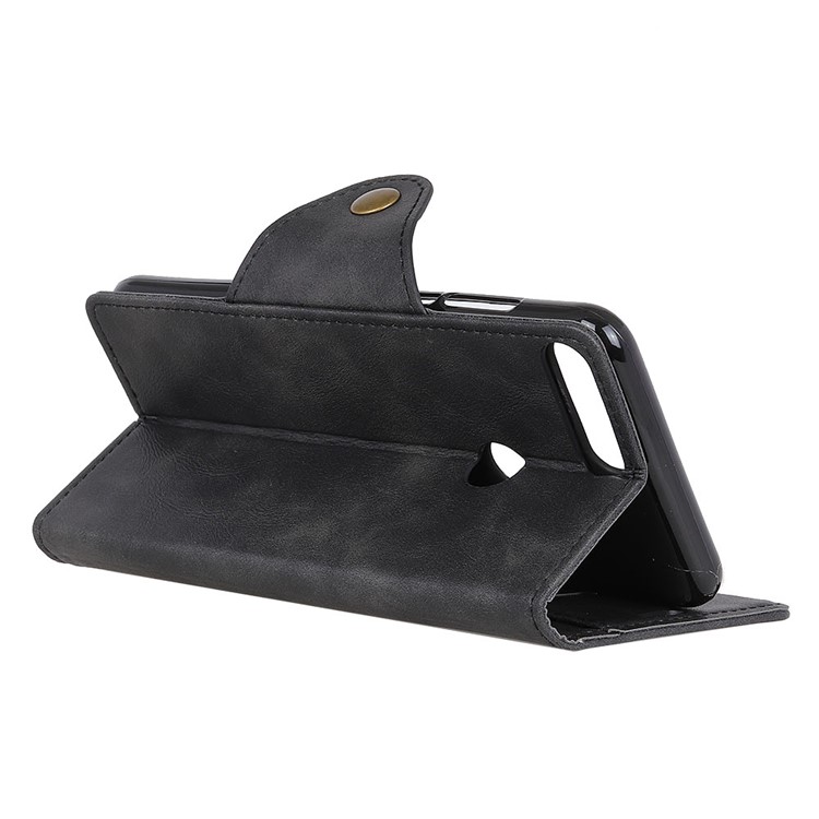 PU Leather Wallet Stand Mobile Case for Huawei Y9 (2018)/Enjoy 8 Plus - Black-8