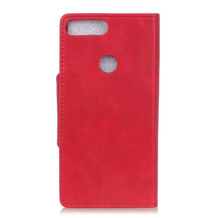 PU Leather Wallet Stand Mobile Cover for Huawei Y9 (2018)/Enjoy 8 Plus - Red-6